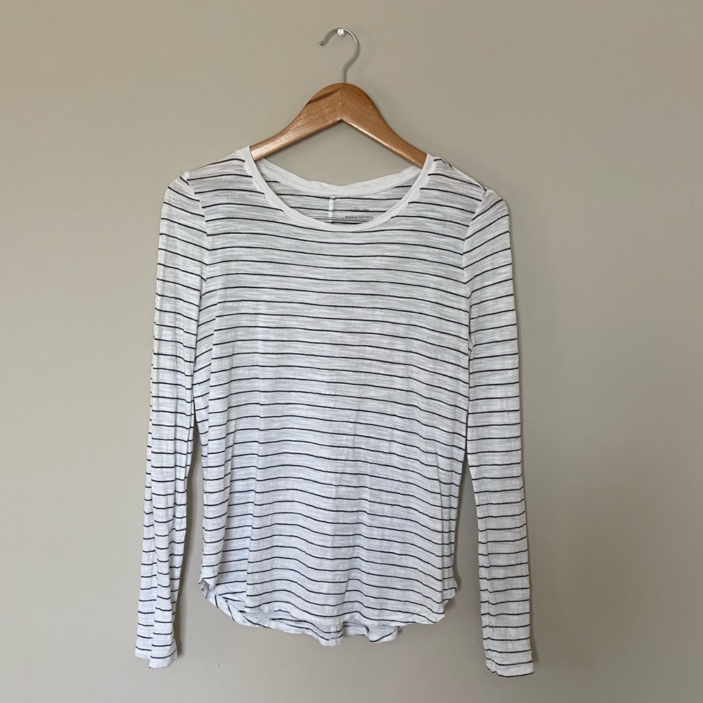 B&W stripe long sleeve tee